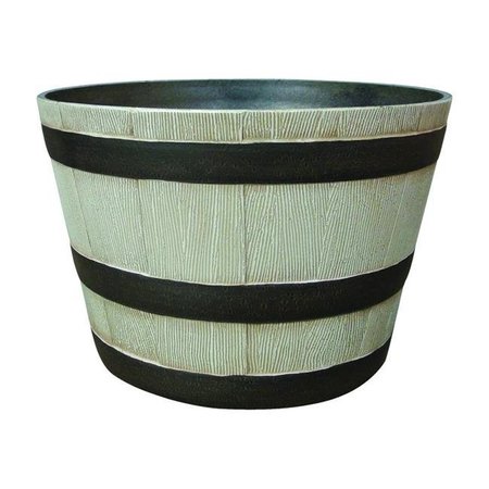 SOUTHERN PATIO Southern Patio 7803315 9.21 x 20.5 in. Dia. Resin Whiskey Barrel Planter; Birch 7803315